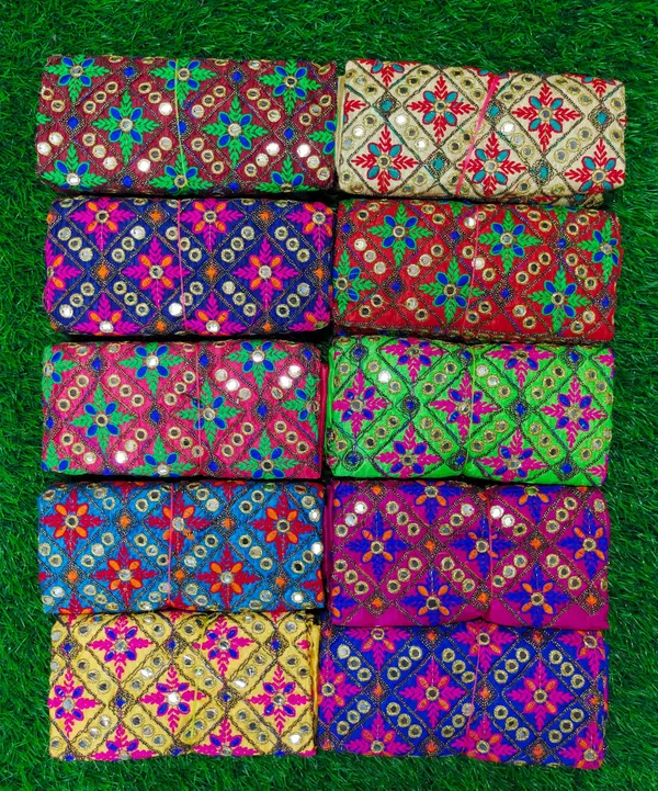 Mali Sarees Trendy Unstitch Multicolour Blouse Piece With Codding